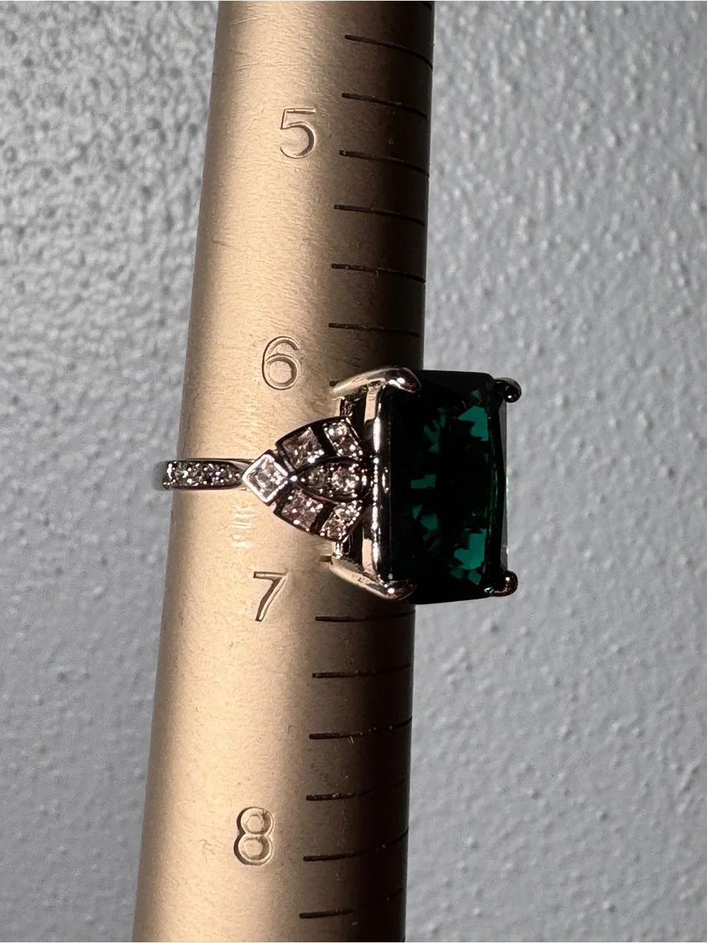 Emerald Green Statement Ring - Size 6.5